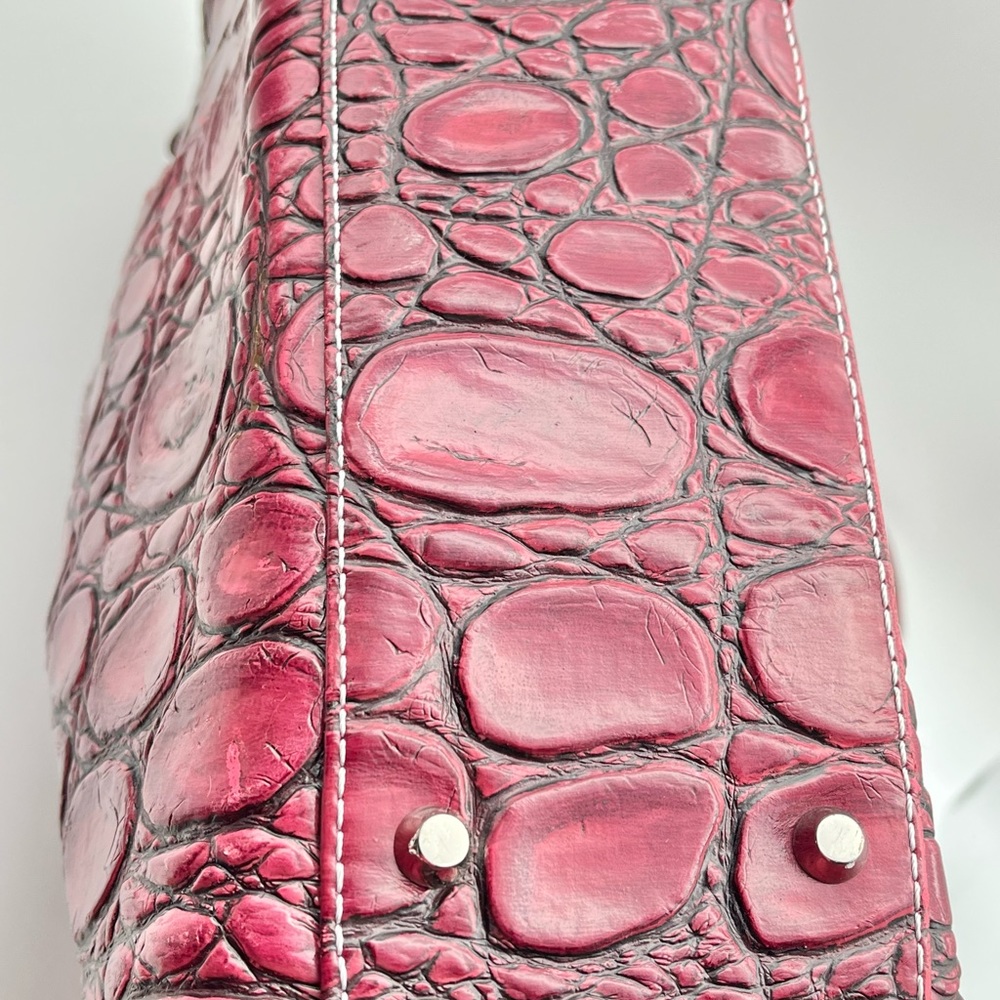 Large Charlie Lapson Leather Shoulder Bag Purse Burgundy size 16”x11” Laptop - Picture 5 of 16